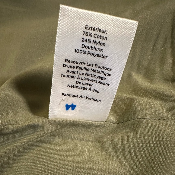 Talbots Aberdeen Striped Blazer Size 14 Olive Green White Knit Career Preppy - Picture 9 of 10